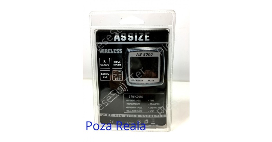 Kilometraj / Vitezometru Bicicleta Assize 8 Functii - AS 8000 - Wirless ...