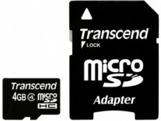 MicroSDHC 4GB (Class 4) + adaptor SD TRANSCEND &amp;quot;TS4GUSDHC4&amp;quot; foto