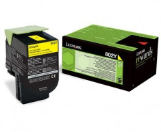 Toner Original pentru Lexmark Yellow 802Y, compatibil CX310/410/510, 1000pag &amp;quot;80C20Y0&amp;quot; foto