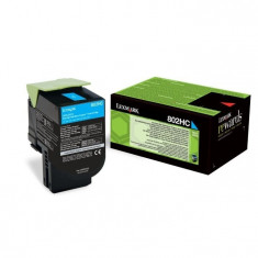 Toner Original pentru Lexmark Cyan 802HC, compatibil CX310/410/510, 3000pag &amp;quot;80C2HC0&amp;quot; foto