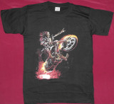 Tricou Hell Rider , tricouri scheleti/cranii/sclelet/craniu,inclusiv de copii, L, XL, XXL, Negru