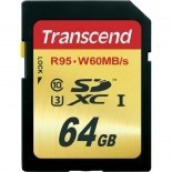 Secure Digital Card SDXC 64GB (Class 10), UHS-I, U3, Citire: 95M/s, Scriere: 60MB/s TRANSCEND &amp;quot;TS64GSDU3&amp;quot; foto