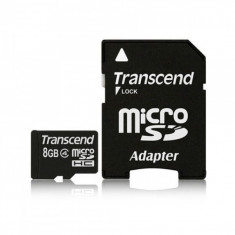 MicroSDHC 8GB (Class 4) + adaptor SD TRANSCEND &amp;quot;TS8GUSDHC4&amp;quot; foto