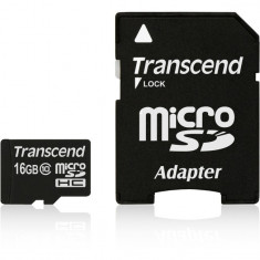 MicroSDHC 16GB (Class 10) + adaptor SD TRANSCEND &amp;quot;TS16GUSDHC10&amp;quot; foto