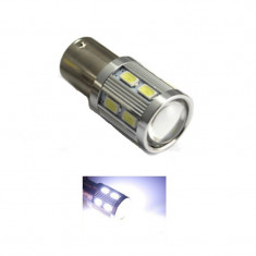 Led bec BAY15D P21/5W 13 smd 5630 de culoare alb cu lupa dublu contact foto