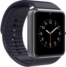 Smartwatch Cronos GT08, Capacitive touchscreen 1.54&amp;amp;quot;, Bluetooth, Bratara silicon, Functie telefon (Negru) foto