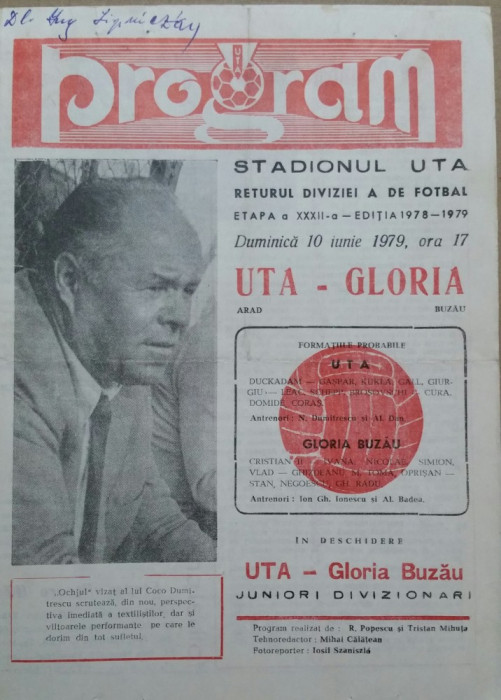 program UTA - Gloria Buzau