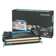 Toner Original pentru Lexmark Cyan, compatibil C736/X736/738, 10000pag &amp;quot;C736H1CG&amp;quot; foto