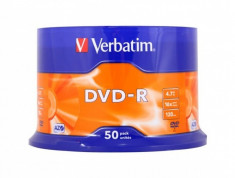 DVD-R Verbatim SL 16X 4.7GB 50PK SPINDLE MATT SILVER &amp;quot;43548&amp;quot; foto