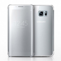 Husa plastic Samsung Galaxy S6 edge+ G928 Clear View EF-ZG928CS argintie Blister Originala foto