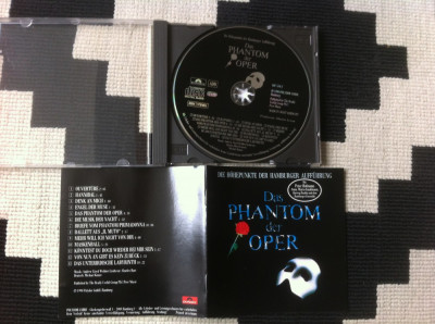 Das phantom der oper Andrew Lloyd Webber 1990 cd disc muzica musical opera VG+ foto