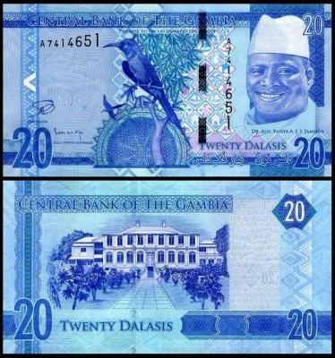 !!! GAMBIA - 20 DALASIS (2015) - P 33 - UNC foto