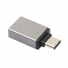 Adaptor USB Type-C - USB 3.0 Aluminum Gri foto