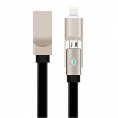 Cablu date USB - Lightning MicroUSB Joyroom S-T504 2in1 1.2m Blister Original foto