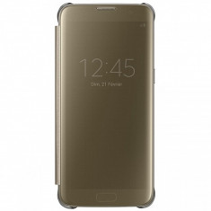 Husa plastic Samsung Galaxy S7 Edge G935 Clear View EF-ZG935CF Blister Originala Aurie foto