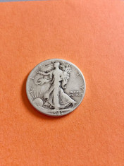 USA HALF DOLLAR 1941 MONEDA ARGINT WALKING LIBERTY foto