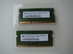 memorii SO-DIMM 2 x 1GB, DDR3, 1066, Micron made in Singapore foto