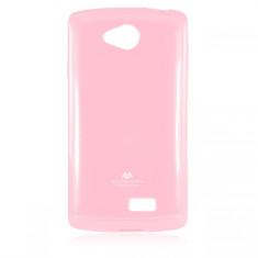 Husa silicon TPU LG F60 Goospery Merkury Jelly roz Blister Originala foto