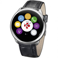 Smartwatch ZeRound Premium Curea Piele + Curea Silicon Negru foto