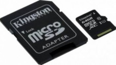 Card de Memorie Kingston microSDXC 64GB Clasa 10 45mbps + Adaptor SD foto