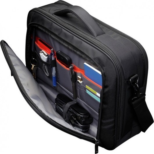 Geanta corporate nylon 16" cu buzunar pentru ipad ,black/red, ZLC216 foto mare Geanta corporate nylon 16" cu buzunar pentru ipad ,black/red, ZLC216 foto mare