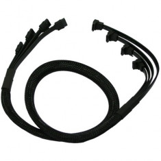 Cablu SATA3 Nanoxia 4-way, 85 cm, negru foto
