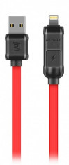 Cablu de date USB - MicroUSB Lightning Remax RC-27T 2in1 negru rosu Blister Original foto