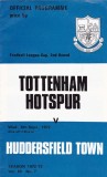 Program meci fotbal TOTTENHAM HOTSPUR - HUDDERSFIELD TOWN 06.09.1972