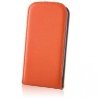 Husa piele Nokia Lumia 530 Flip Deluxe portocalie foto