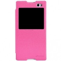 Husa piele Sony Xperia C3 Nillkin Sparkle roz Blister Originala foto
