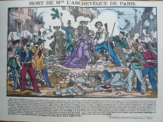 4 cromolitografii colorate manual, de secol 19; Tambur Major, 1845