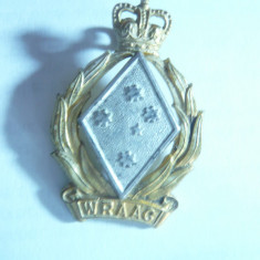 Insigna de sapca Armata Regala Australia - Corpul de femei WRAAG ,h= 3,8 cm