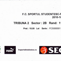 Bilet meci fotbal SPORTUL STUDENTESC - RAPID BUCURESTI 24.10.2010