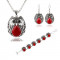 Set Bijuterii - Bufnita/Owl - Red/Rosu/Cutie Cadou