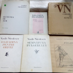 VASILE NICOLESCU, VERSURI: LOT SASE VOLUME CU DEDICATIE / AUTOGRAF (1973-1987)