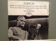 BACH - Sonata/Partita for Violin - Y.Menuhin (1977/HUNGAROTON)- Vinil/Impecabil foto