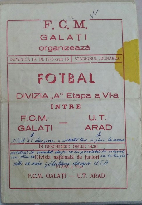 program FCM Galati - UTA