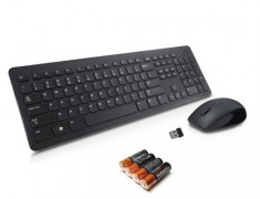 Kit Tastatura + Mouse DELL, layout: UK, NEGRU, USB, WIRELESS, MULTIMEDIA foto