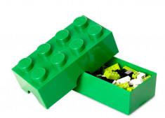 Cutie sandwich LEGO 2x4 verde inchis foto