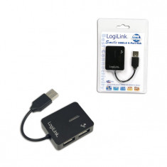 LOGILINK HUB; USB 2.0 F la 4xUSB 2.0 M; UA0139 BLACK foto
