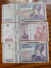 Romania Lot Bancnote 10000 Lei/1994; 5000 lei/1992; 5000 Lei/1993 foto