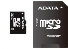 MICRO SD CARD ADATA; model: AUSDH32GCL4-RA1; capacitate: 32 GB; clasa: 4; culoare: NEGRU foto