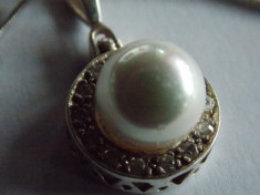 Lantisor cu pandantiv argint cu perla -1423 foto