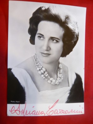 Fotografia actritei Adriana Carroni 1946 , cu autograf si dedicatie foto