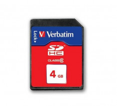SD-HC CARD VERBATIM; model: 44017; capacitate: 4 GB; clasa: 6; culoare: ALBASTRU foto