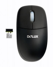 Mouse DELUX; model: DLM-371GX+G07UF; NEGRU; USB; WIRELESS foto