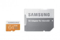 MICRO SD CARD SAMSUNG; model: MB-MP64DA/EU; capacitate: 64 GB; clasa: 10 foto