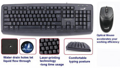 Kit Tastatura + Mouse GENIUS; model: KM-110X; layout: US; BLACK; USB foto