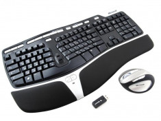Kit Tastatura + Mouse MICROSOFT; model: ERGO DESKTOP 7000; layout: US; NEGRU; USB; WIRELESS; MULTIMEDIA foto