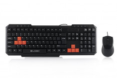 Kit Tastatura + Mouse LOGIC; model: LKM-201; layout: US; NEGRU; USB; foto